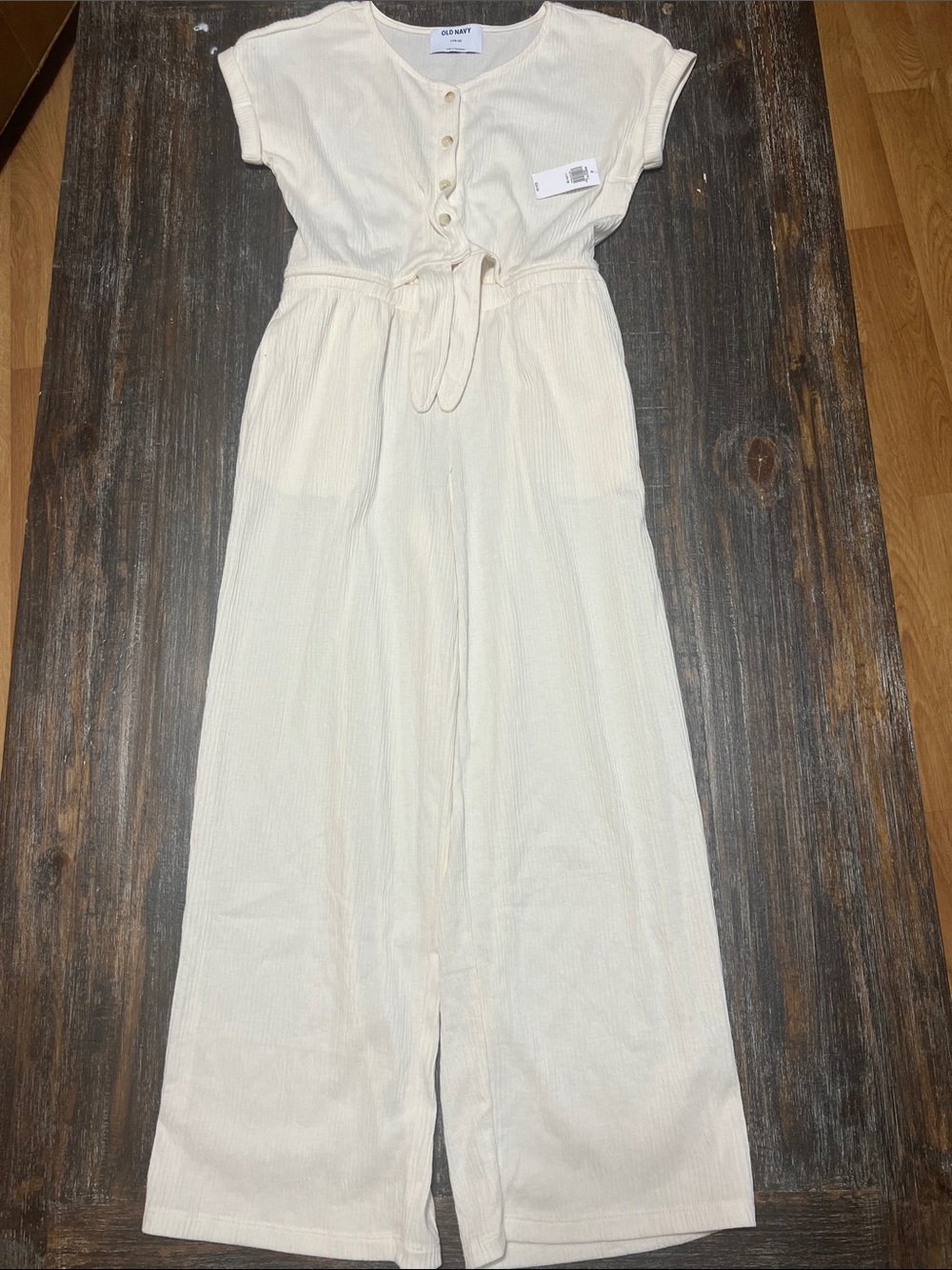 NWT Old Navy Ivory Button-Front Wide-Leg Jumpsuit